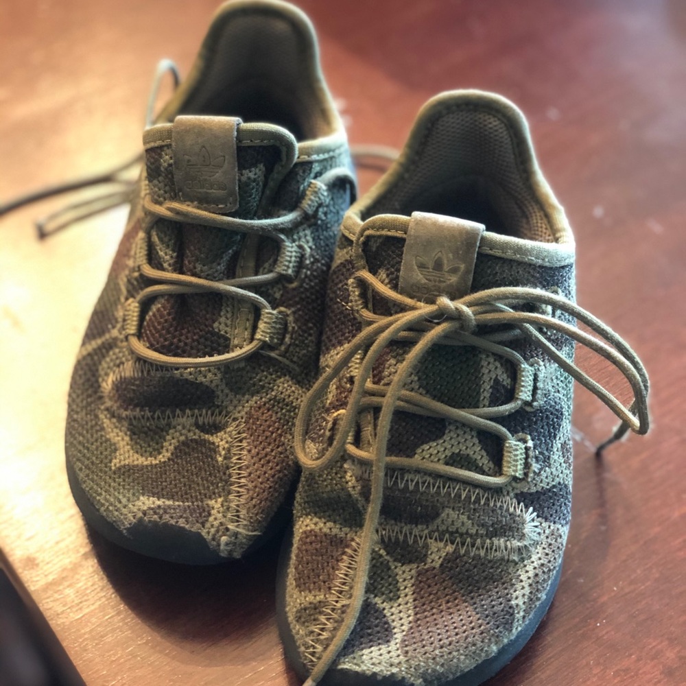 Toddler boys size 12 Adidas camo tennis shoes